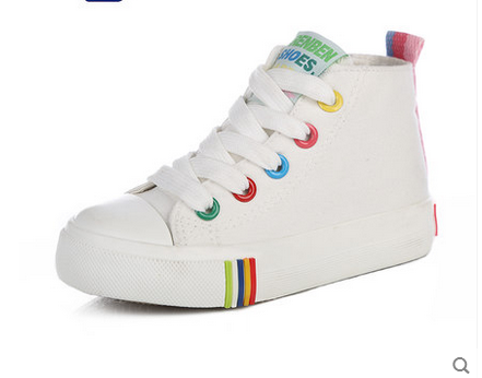 The children's shoes high canvas shoes to help the boys and girls shoes leisure shoes spring 2016 white shoes
