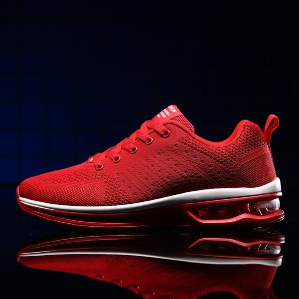 Air Cushion Sports Shoes Unisex Fashion Running Shoes Lovers Shoes Comfortable Breathable Mesh Shoes Flying Woven Shoes